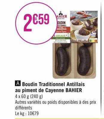 Boudin Traditionnel Antillais Au Piment De Cayenne Bahier