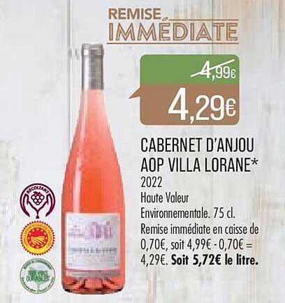 cabernet d'anjou aop villa lorane