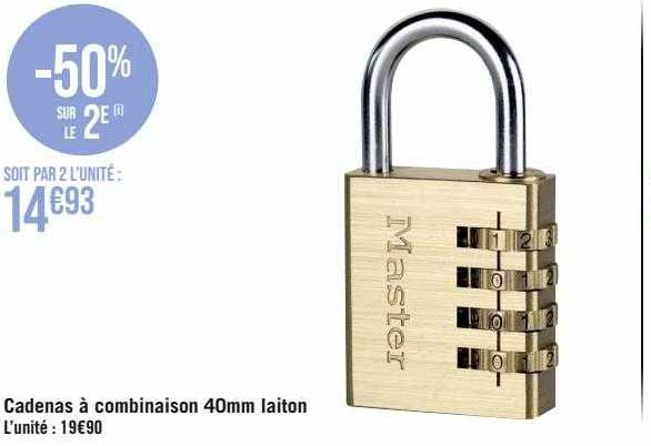 cadenas à combinaison 40mm laiton