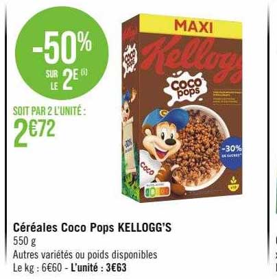 céréales coco pops kellogg's