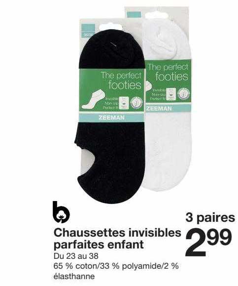 chaussettes invisibles parfaites enfant