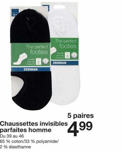 chaussettes invisibles parfaites homme