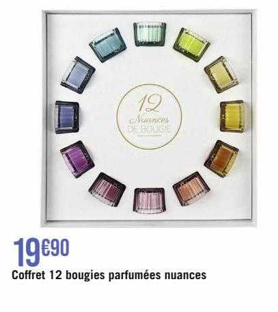 coffret 12 bougies parfumées nuances