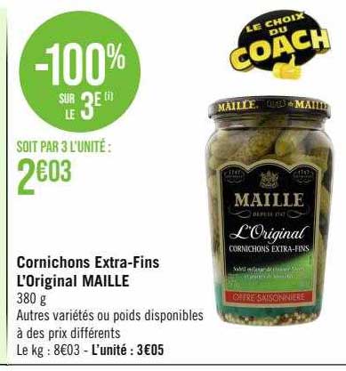 cornichons extra-fins l'original maille