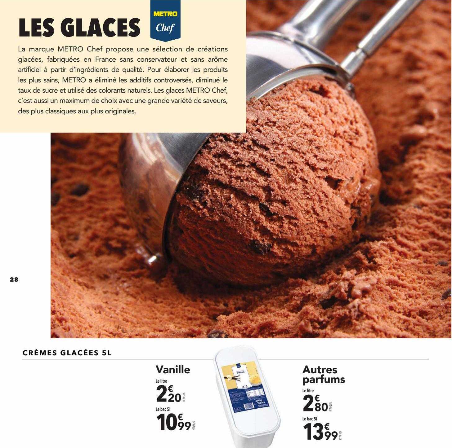 crèmes glacées 5 l vanille, autres parfums