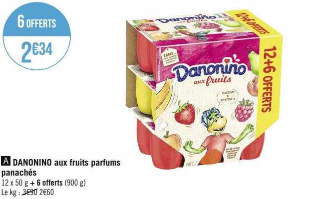 Danonino Aux Fruits Parfums Panachés
