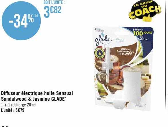 diffuseur électrique huile sensual sandalwood & jasmine glade