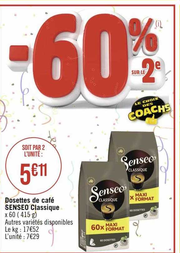 Dosettes De Café Senseo Classique