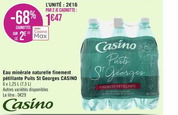 eau minérale naturelle finement pétillante puits st georges casino