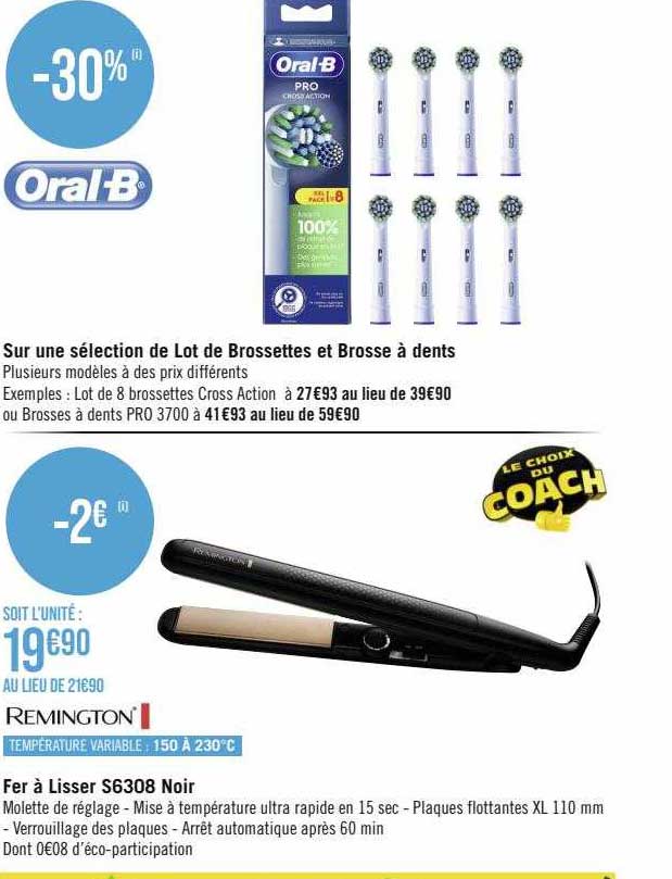 fer à lisser s6308 noir remington