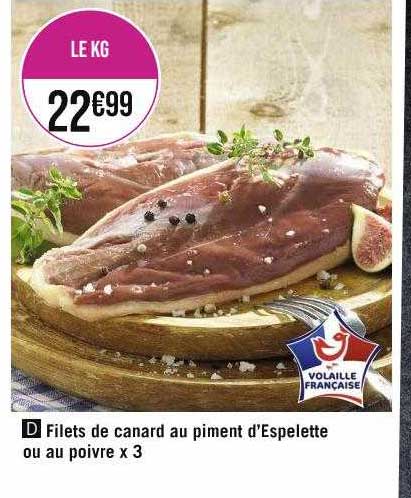 filets de canard au piment d'espelette ou au poivre x3