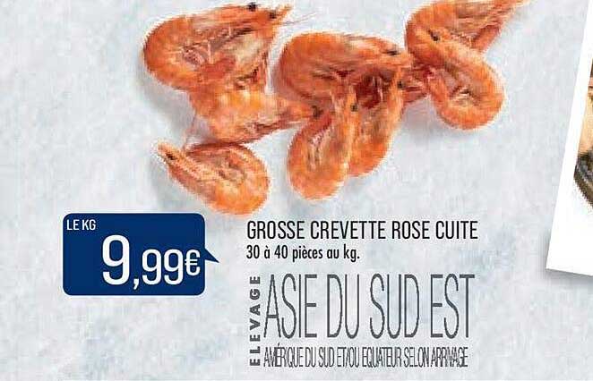 grosse crevette rose cuite