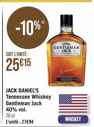 jack daniel's tennessee whiskey gentleman jack 40% vol.