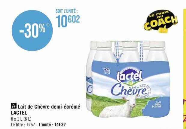lait de chèvre demi-écrémé lactel