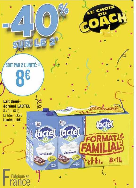 lait demi-écrémé lactel