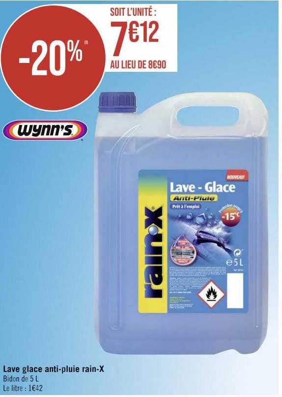 lave glace anti-pluie rain-X wynn's