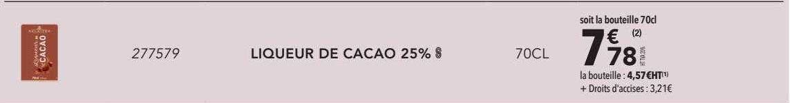 Liqueur De Cacao 25%