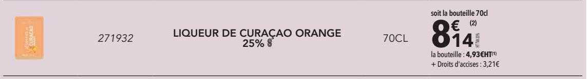Liqueur De Curaçao Orange 25%