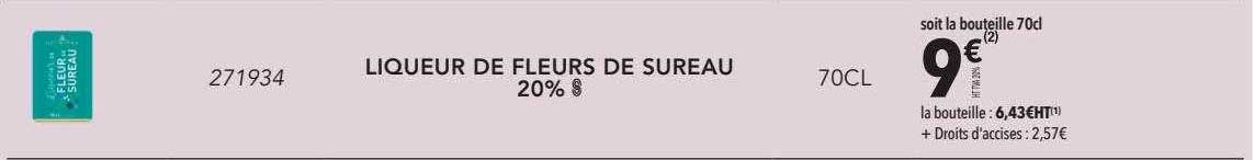 liqueur de fleurs de sureau 20%