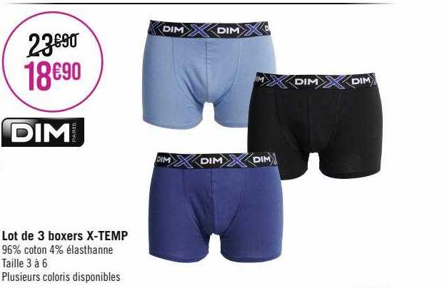 Lot De 3 Boxers X-temp Dim