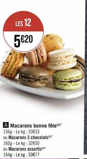 macarons bonne fête ou macarons 3 chocolats ou macarons assortis
