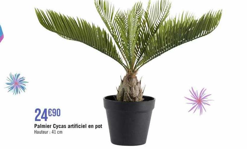 palmier cycas artificiel en pot