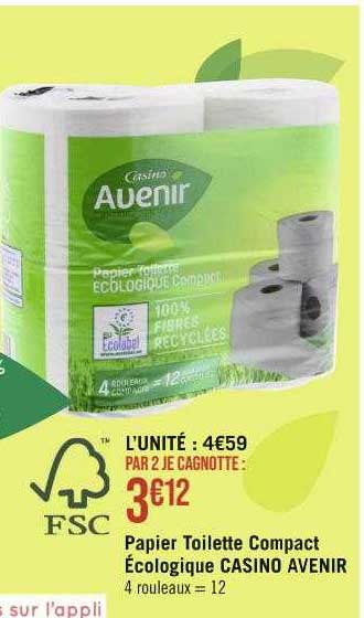 papier toilette compact écologique casino avenir