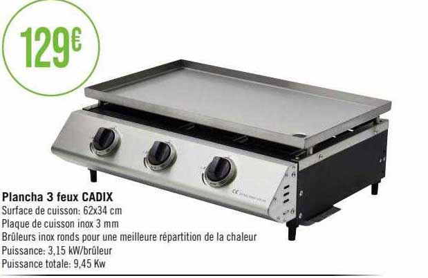 plancha 3 feux cadix