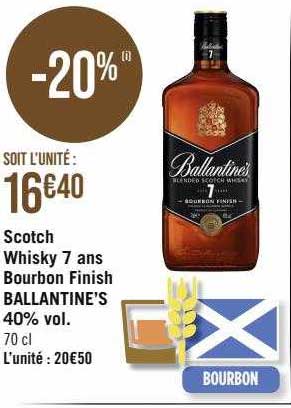 scotch whisky 7 ans bourbon finish ballantine's 40% vol.