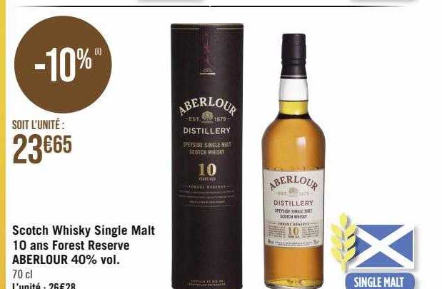 scotch whisky single malt 10 ans forest reserve aberlour 40% vol.