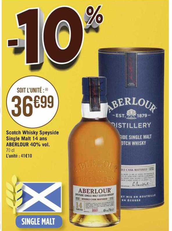 scotch whisky speyside single malt 14 ans aberlour 40% vol.