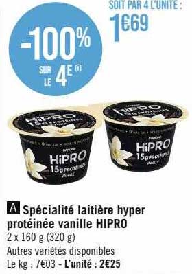 spécialité laitière hyper protéinée vanille hipro