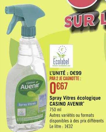spray vitres écologique casino avenir