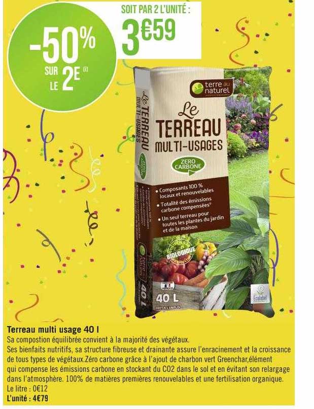 terreau multi usage 40 l