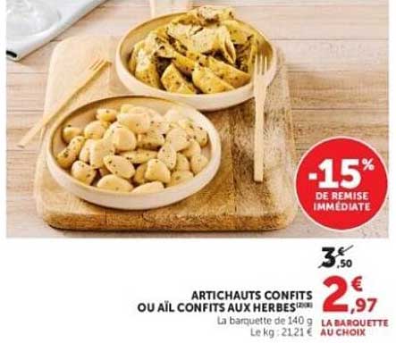 ARTICHAUTS CONFITS OU AIL CONFITS AUX HERBES