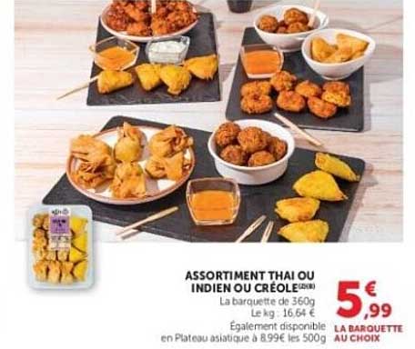 ASSORTIMENT THAI OU INDIEN OU CRÉOLE