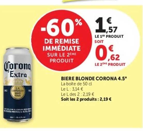 BIERE BLONDE CORONA 4.5°