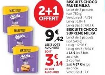 Biscuits choco pause milka