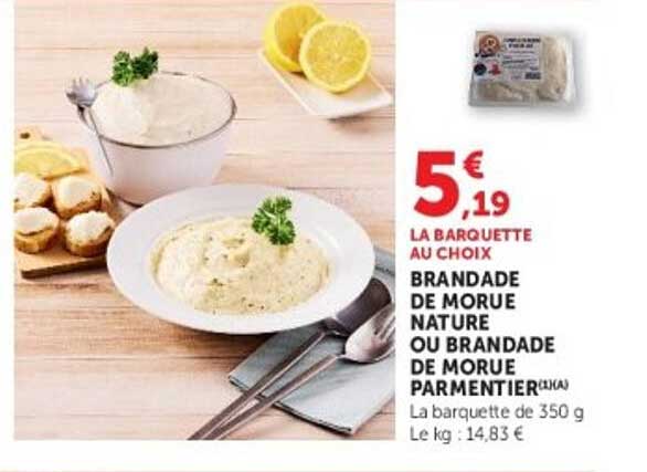 Brandade de morue nature ou brandade de morue parmentier
