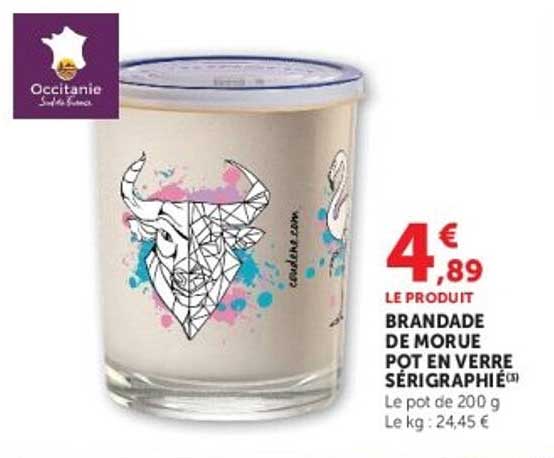 Brandade de morue pot en verre sérigraphié