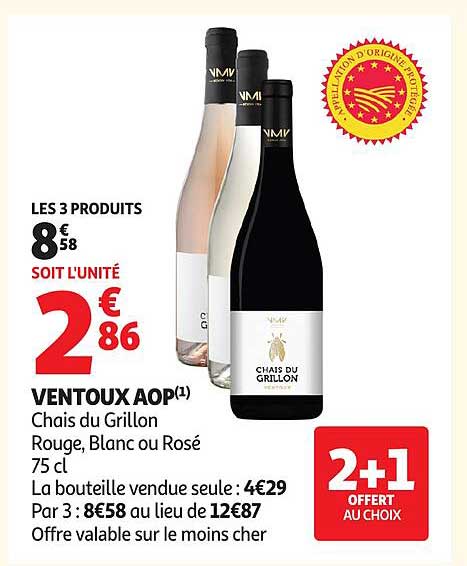 Chais du Grillon Rouge, Blanc ou Rosé