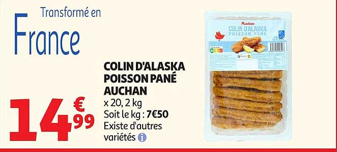 COLIN D'ALASKA POISSON PANE AUCHAN