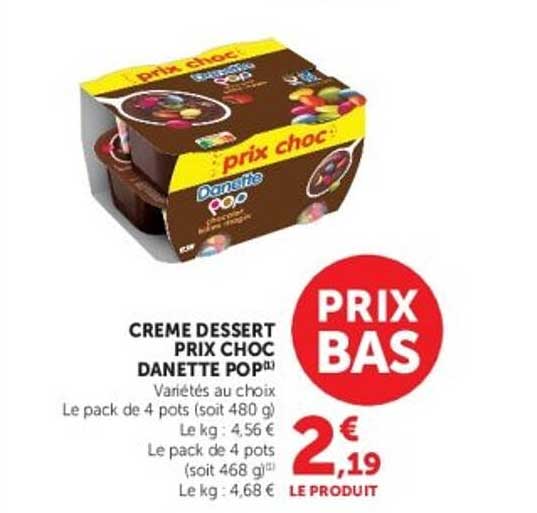 Danette Pop Prix choc