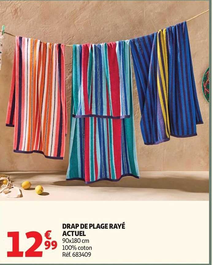 DRAP DE PLAGE RAYÉ ACTUEL