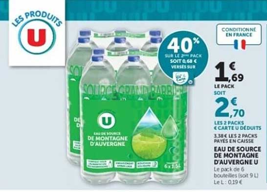 Eau de source d'Auvergne U