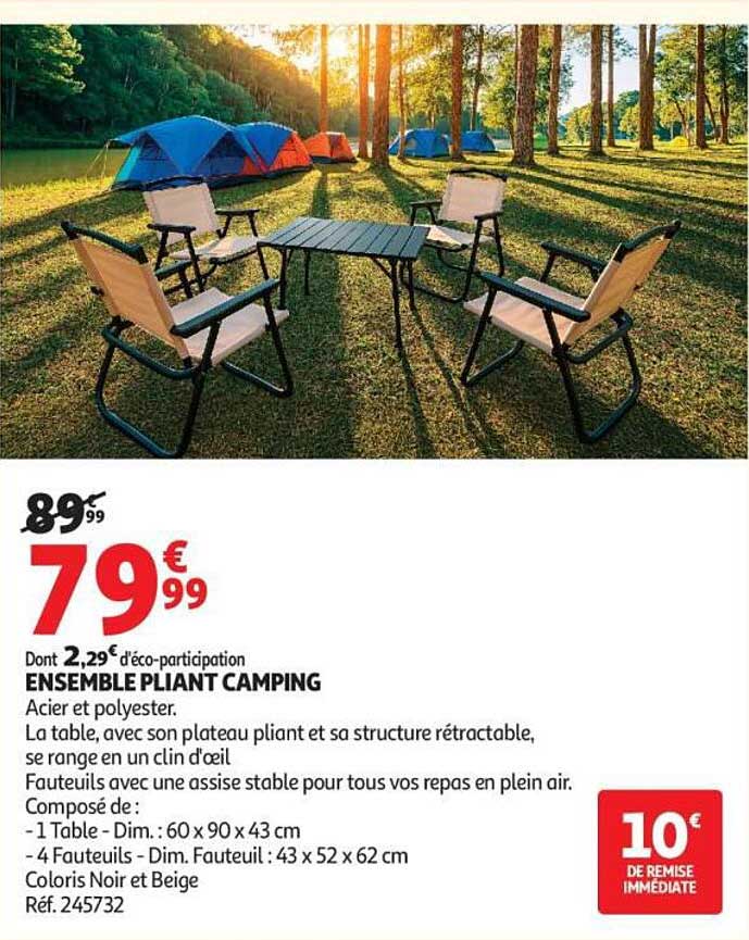 ENSEMBLE PLIANT CAMPING