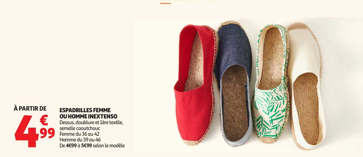 ESPADRILLES FEMME OU HOMME INEXTENSO
