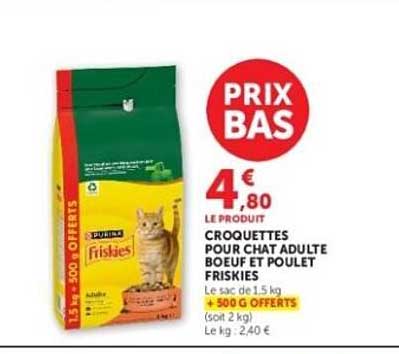 Friskies Croquettes pour chat adulte bœuf et poulet