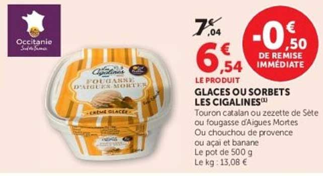 GLACES OU SORBETS LES CIGALINES