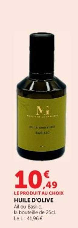 HUILE D'OLIVE Ail ou Basilic
